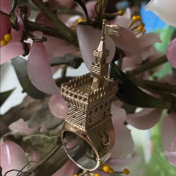 Antique Jewelry - Antique 925 Castle ring
